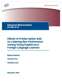 Lesen Sie mehr über die Auswirkungen gedruckter Optionssets auf die Performance von Hörobjekten bei jungen Englisch-als-Fremdsprache-Lernenden