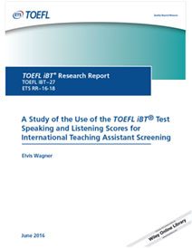 Lesen Sie mehr über eine Studie zur Verwendung von TOEFL iBT-Testergebnissen für Sprech- und Hörwerte für internationale Lehrassistenten-Screening