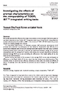 Lesen Sie mehr über die Untersuchung der Auswirkungen von Prompt-Eigenschaften auf die Vergleichbarkeit von TOEFL iBT-integrierten Schreibaufgaben