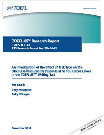Lesen Sie mehr über eine Untersuchung des Einflusses des Aufgabentyps auf den Diskurs, den Studierende auf verschiedenen Punktstufen im TOEFL iBT-Schreibtest produzieren